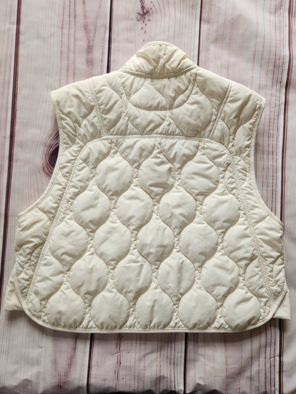 NWOT Quince "Featherless Quilted Puffer Vest" Silken White | Women's Size L - Picture 6 of 11